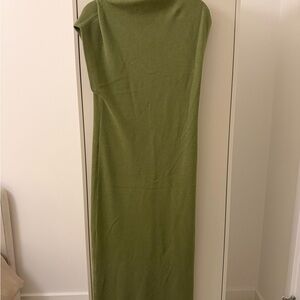 Massimo Dutti One Shoulder Green Dress
